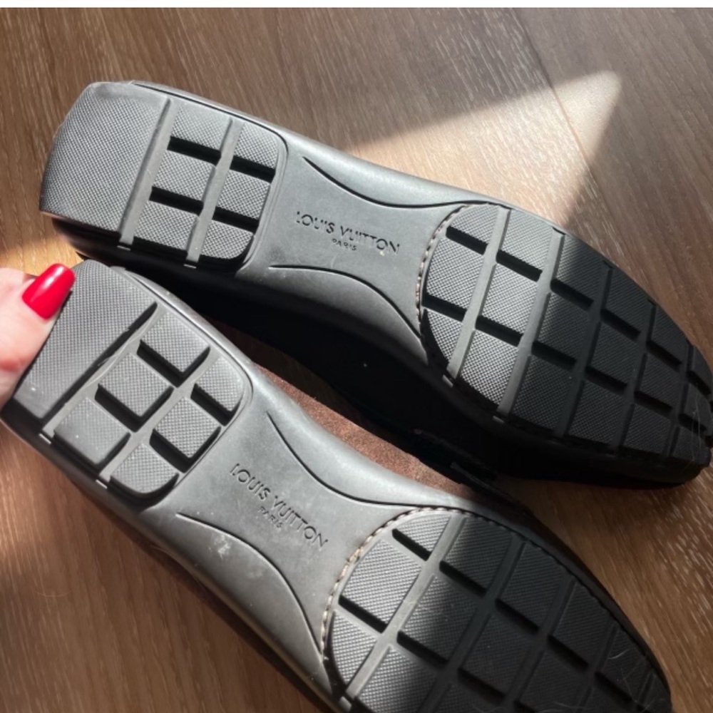 Louis Vuitton Black Rubber-Soled Women's Flats